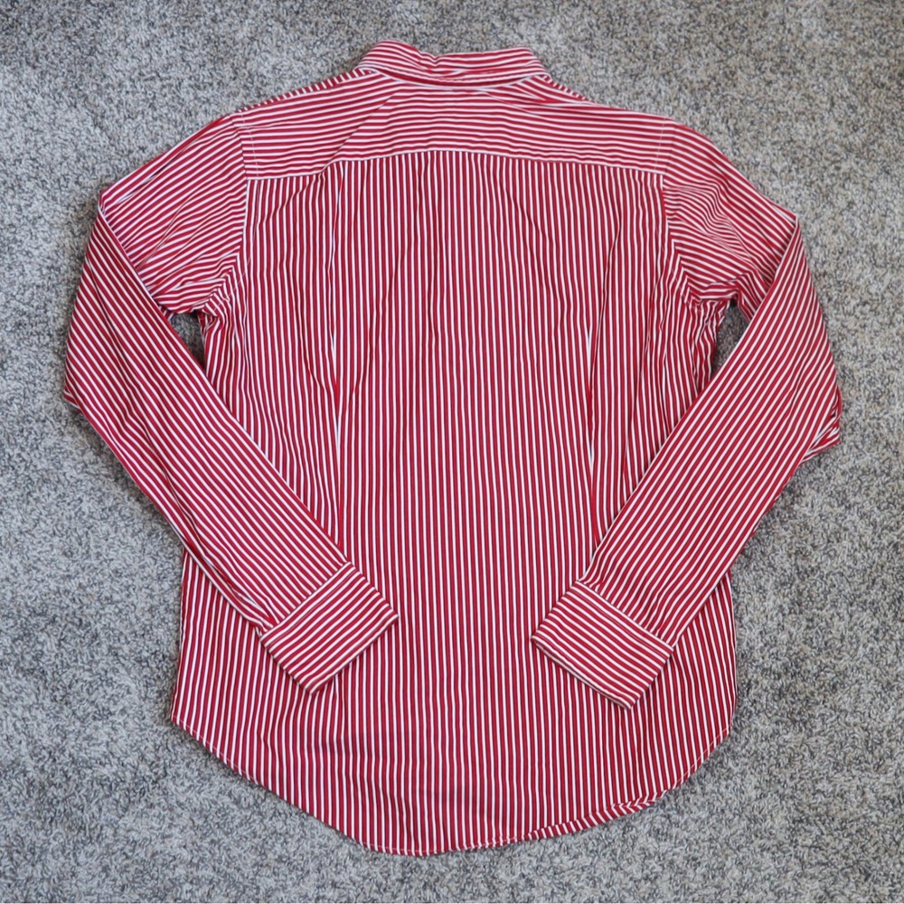 Ralph Lauren Red and White Striped Button-Down Shirt SLIM FIT - Picture 12 of 13
